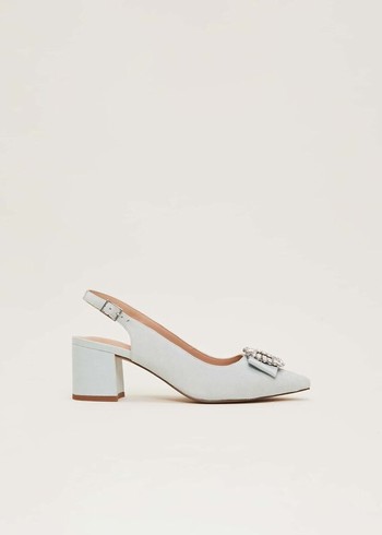 Phase Eight Embellished Block Heels Cream Canada | GLQYUP-341